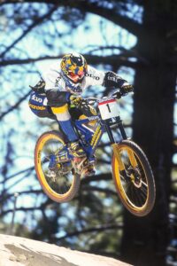©Malcolm Fearon - MISSY GIOVE TRAINING BIG BEAR, USA. GRUNDIG DOWNHILL WORLD CUP 1998