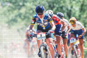 ALISON DUNLAP LEADS AT THE START OF THE WOMENS RACE GENERAL VIEW MADRID, SPAIN. DIESEL WORLD CUP 1999