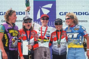ALISON SYDOR AWARD CEREMONY MONT STE ANNE, QUEBEC, CANADA. GRUNDIG WORLD CUP 1996