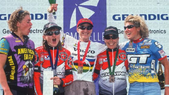 ALISON SYDOR AWARD CEREMONY MONT STE ANNE, QUEBEC, CANADA. GRUNDIG WORLD CUP 1996