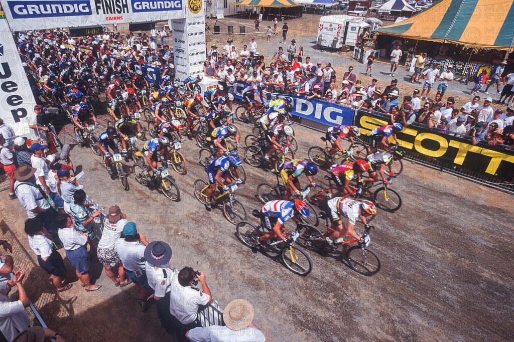 GENERAL VIEW - START YOUR ENGINES! THE GRUNDIG MOUNTAIN BIKE WORLD CUP 1995 KICKS OFF AT CAIRNS, AUSTRALIA.