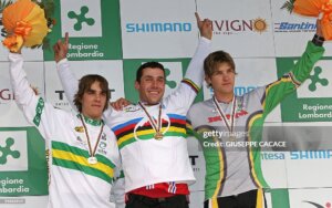 Podio Mondiali DH MTB 2005 Livigno