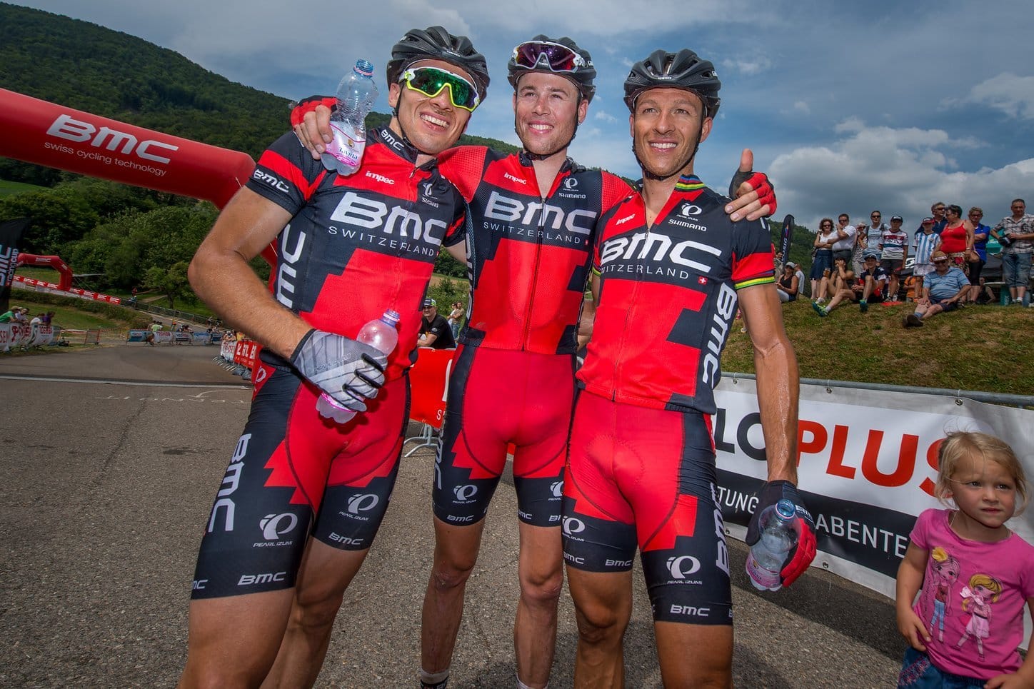 Team BMC 2015 - Martin Fanger (sx) Lukas Fluckiger (centro) Ralph Naef (dx)
