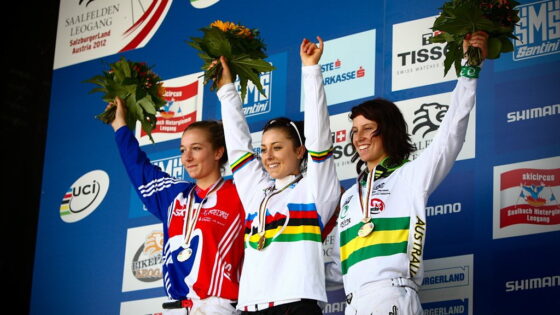 FENIAK-SEAGRAVE-BEECROFT, PODIO MONDIALI 2012 LEOGANG DH JUNIOR WOMEN