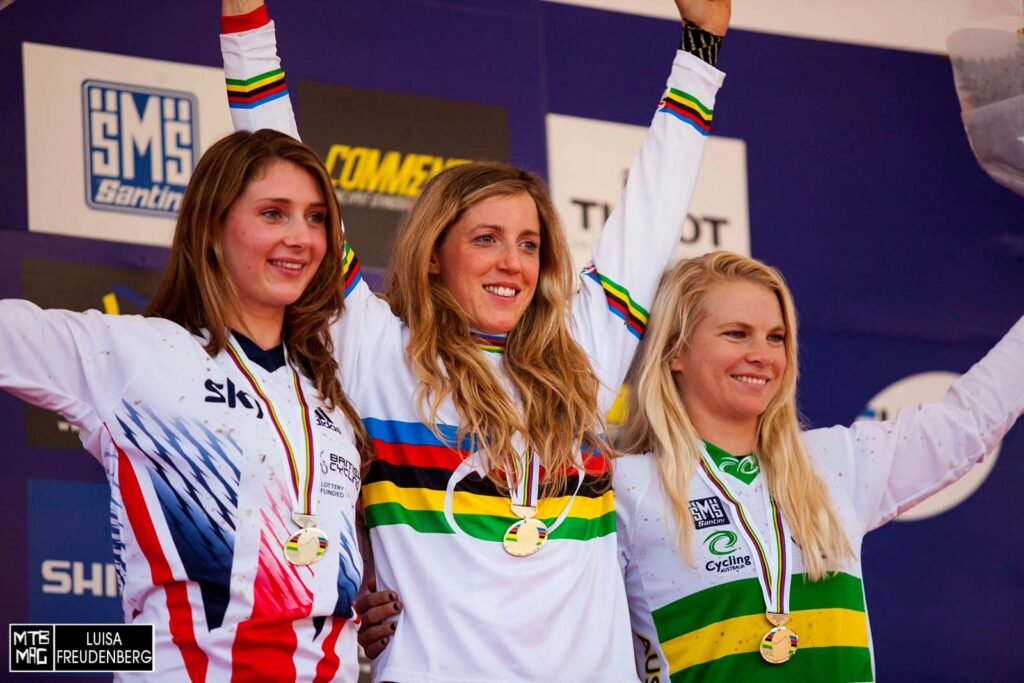CARPENTER-ATHERTON-HANNAH, CAMPIONATO DEL MONDO DH ELITE WOMEN 2015
