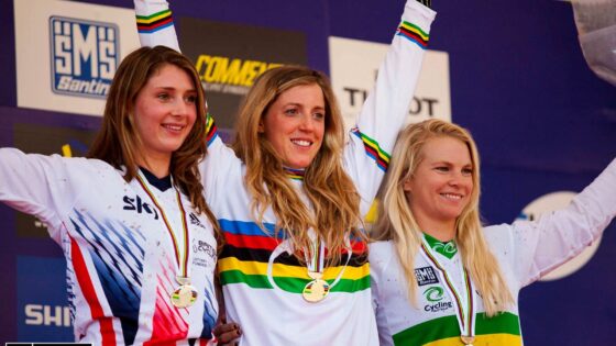 CARPENTER-ATHERTON-HANNAH, CAMPIONATO DEL MONDO DH ELITE WOMEN 2015