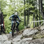 Michael Jones performs at UCI DH World Cup in Mont Sainte Anne, Canada 2017
