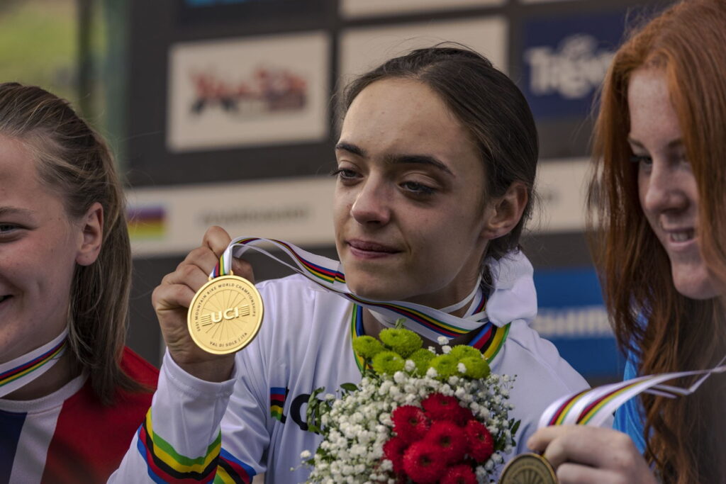 Podium Campionato del mondo DH 2021 Junior Women