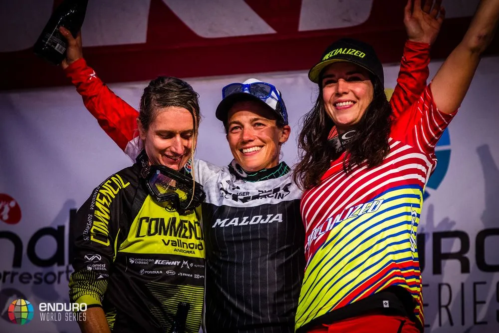 Ravanel, Moseley, Beerten, 2015 Enduro World Series podium