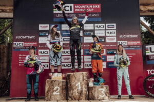 Tracey Hannah, Rachel Atherton, Myriam Nicole, Emilie Siegenthaler, Tahnee Seagrave Lenzerheide, 2017 // Bartek Wolinski / Red Bull Content Pool
