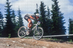 ©Malcolm Fearon - VOLVO CANNONDALE RIDER MYLES ROCKWELL TEAM DOWNHILL MOUNTAIN BIKE 1995