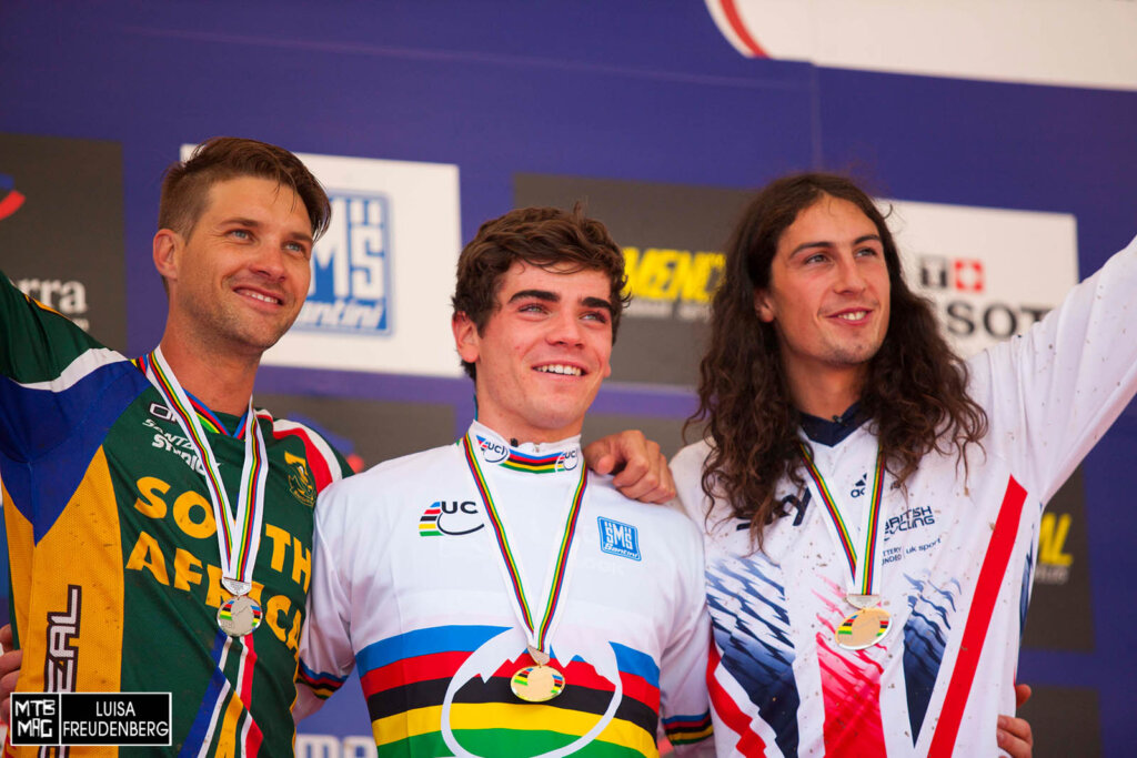 Podio Mondiali 2015 Andorra: Bruni - Minnaar - Bryceland | ©Luisa Freudenberg/MTB Mag