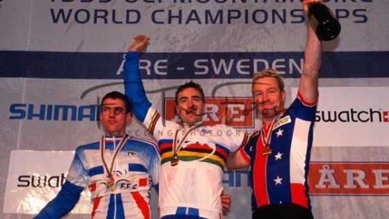 ©Fat Tire Fotos - Pascal-Vouilloz-Carter, podio dh mtb world championship 1999 men
