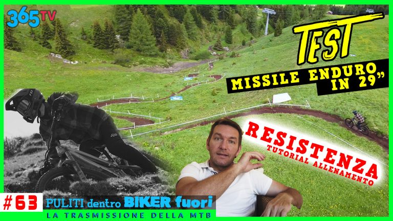 Guida sulla resistenza e il test della Missile Enduro in una tracciatura di mountain bike in fase di prova.