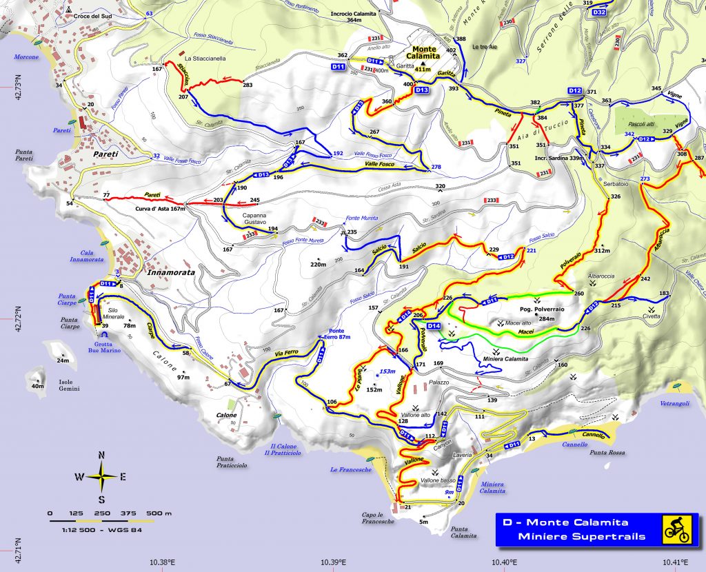 Mappa MTB Monte Calamita