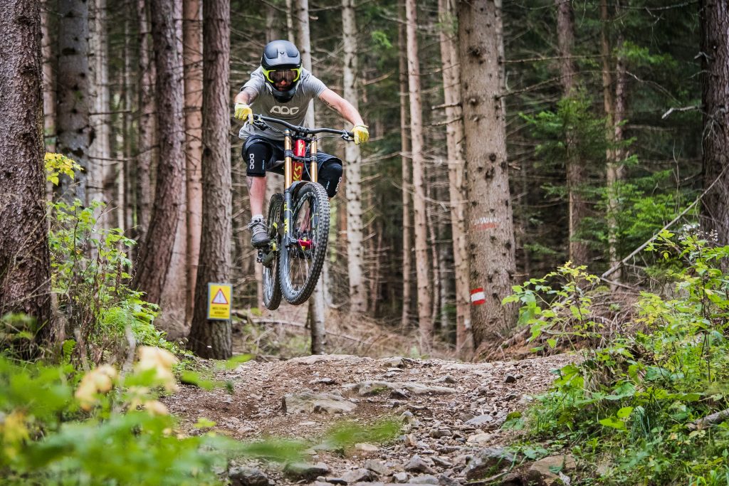 Unterwegs am Alban Lakata Trail am Hochstein in Lienz