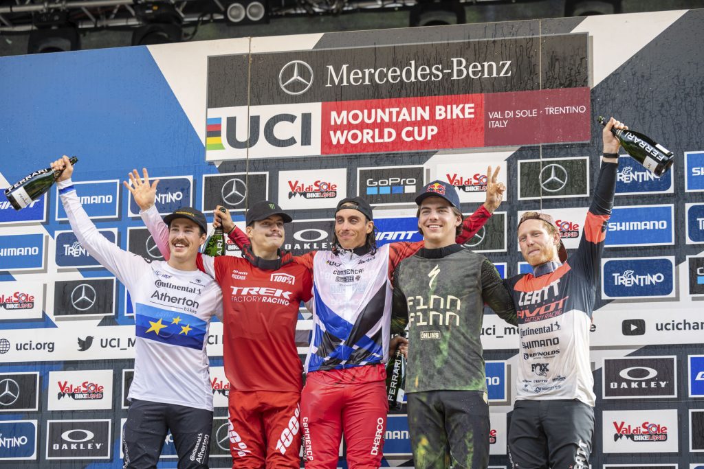 Podio Generale Coppa del Mondo DH 2022 Elite Maschile