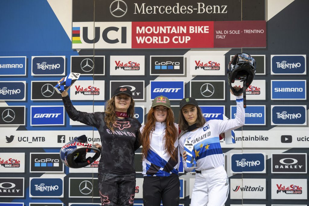 Podio Generale Coppa del Mondo DH 2022 Junior Femminile