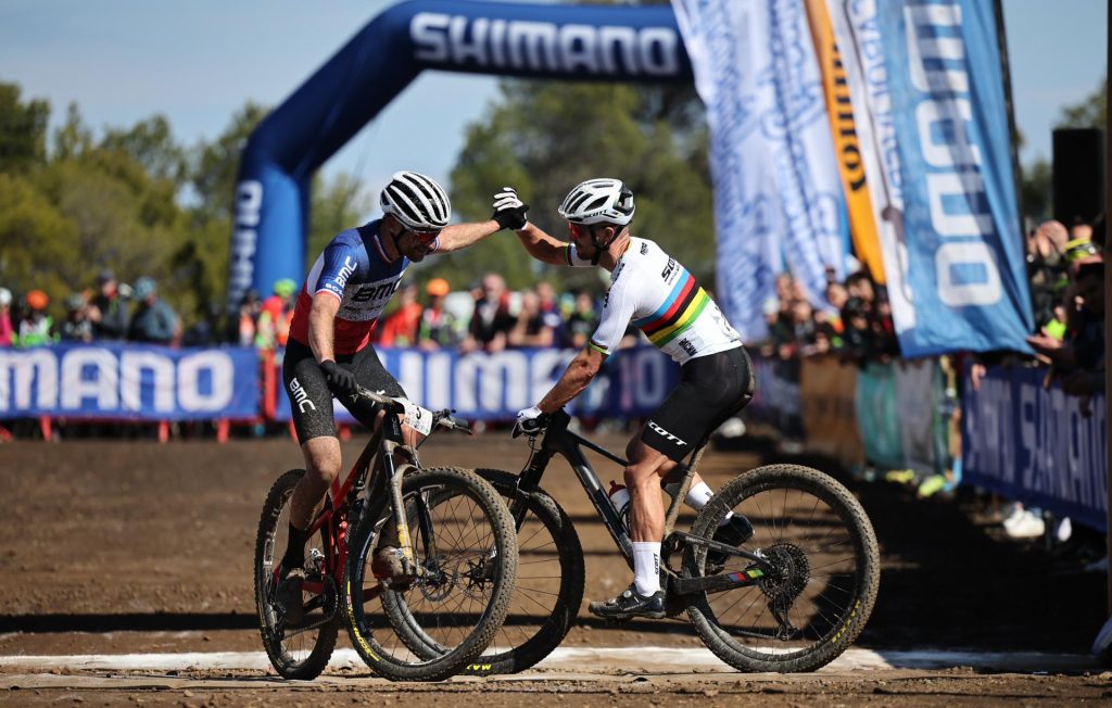 Schurter e Carod all'arrivo