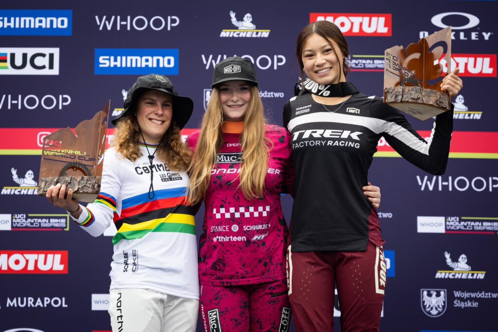 Podio Coppa del Mondo DH donne Junior Polonia