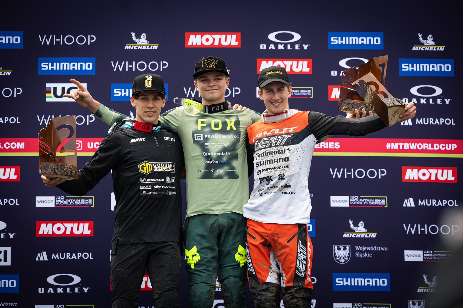 Podio Coppa del Mondo DH uomini Junior Polonia