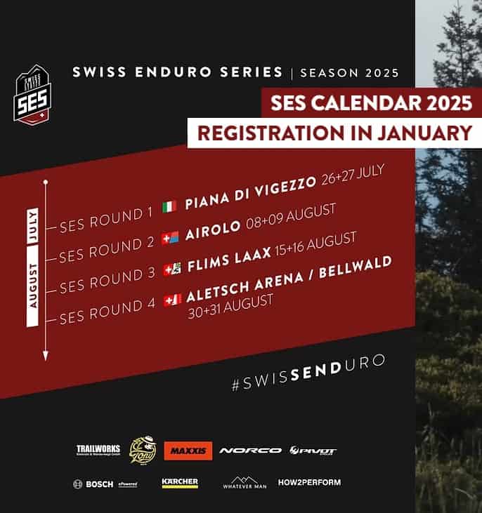 Calendario Swiss Enduro Series 2025, iscrizioni aperte a gennaio.
