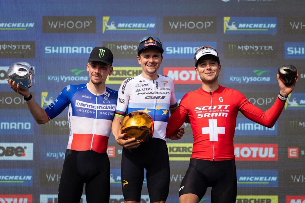 UCI XCO World Cup - Men Elite podium in Nové Město na Moravě 🇨🇿 | ©️ WHOOP UCI Mountain Bike World Series / Michal Cerveny